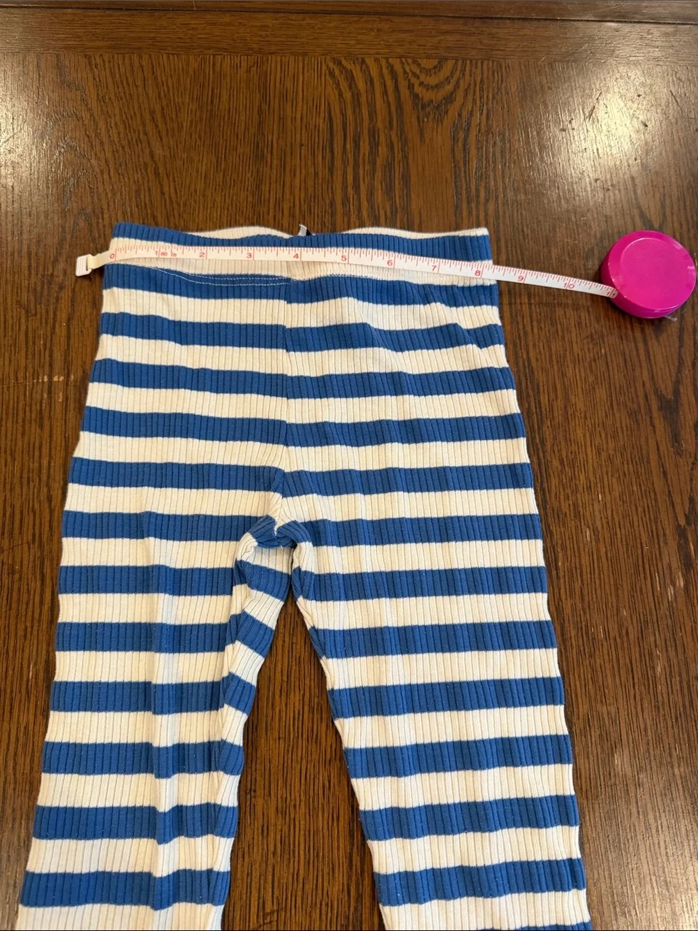 Counting Daisies Blue & Red Striped Floral Ruffle Matching shirt/pant Set•Size 4